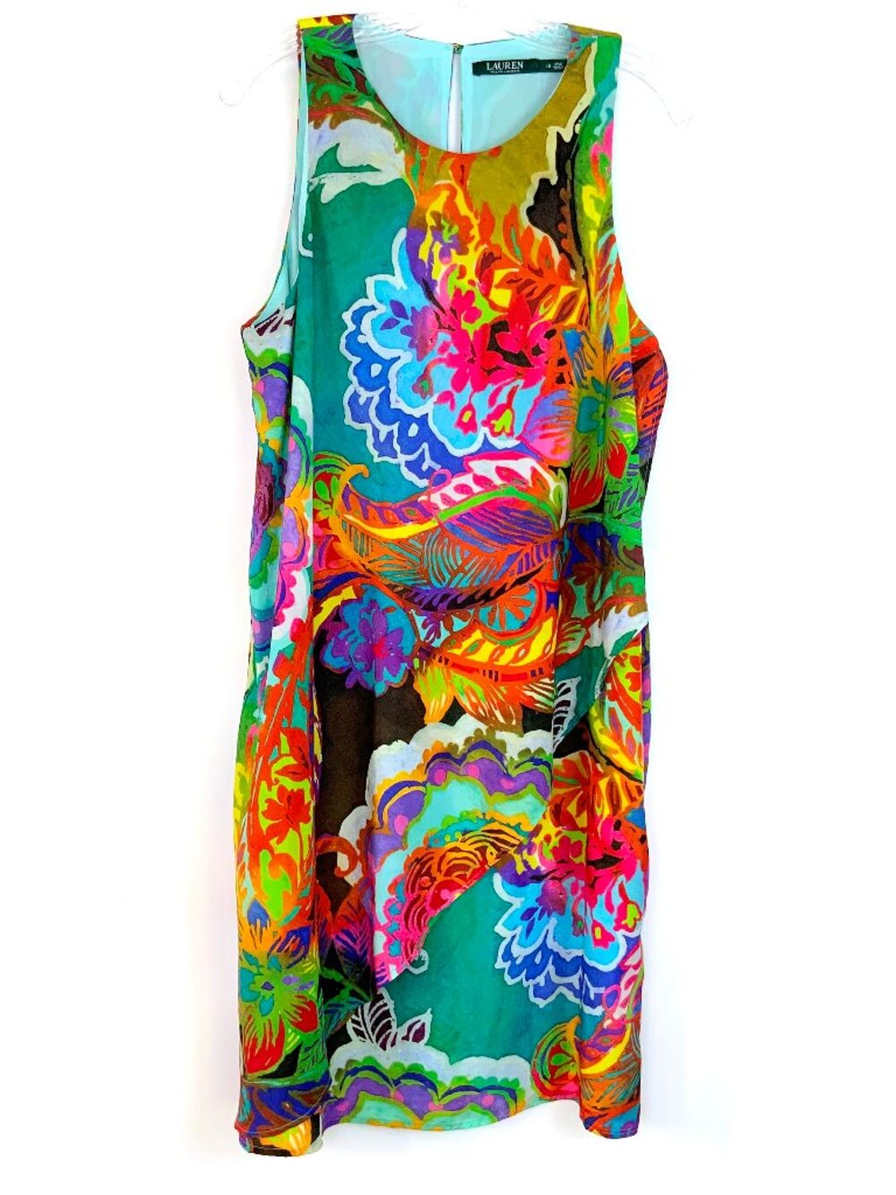 Lauren Ralph Lauren Women's Tropical Floral Shift Sleevless Dress Sz 12